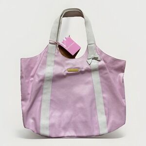Juicy Couture Tote Style Handbag White w/Pink Sparkle Trim & Bow New With Tags